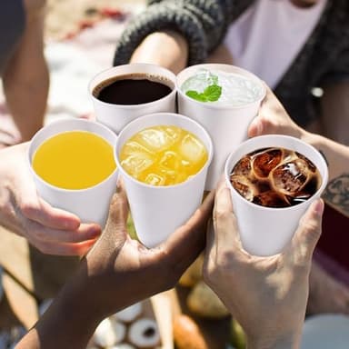 Lamosi 180 Count 12 oz Paper Coffee Cups, Disposable Paper Coffee Cups for Hot or Cold Drinks, 12 Ounce White Beverages Water Cups for Party, Picnic, Travel, Events - Image 6