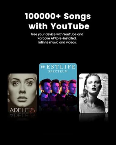 Ikarao Smart Karaoke Machine for Adults - with Lyrics Display, 32GB Karaoke Tablet, 2 Wireless Mics, Professional Karaoke System, 300W Peak Power, 4 DJ Lights, Karaoke Speaker for Any Occasion - Image 9