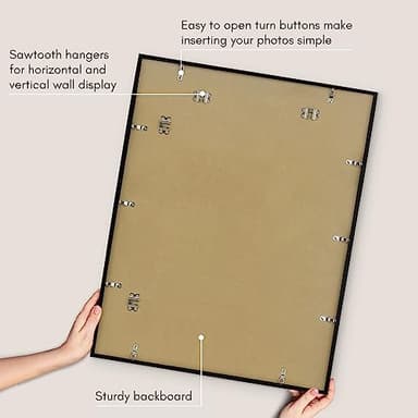 Americanflat 22x28 Poster Frame with Polished Plexiglass - Streamline Collection - Thin Border Picture Frame for Wall Display - Hanging Hardware Included - Black - Image 5