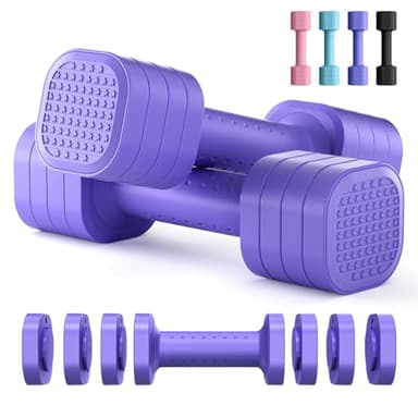 Zempox Adjustable Dumbbell Set of 2, 4 in 1 Free Weights Dumbbells Set for Women, Hand Weights for Women at Home, Each 2lb 3lb 4lb 5lb with TPU Soft Rubber Handle for Home Gym Exercise Training - Image 1