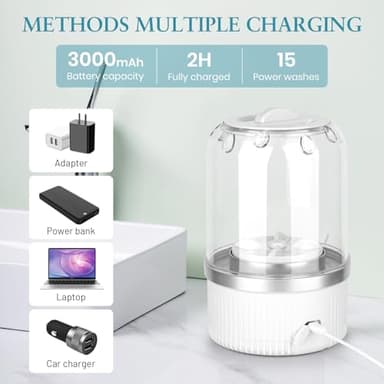 Underwear Washing Machine | Mini Portable Washing Machine with Rechargeable 3000mAh | Compact Deep Cleans Underwear, Baby Clothes | Ultra-Lightweight for Apartment, Dorm, RV, Travel & Hotel Use - Image 6