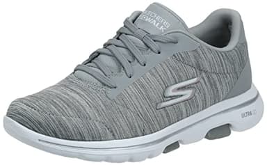 Skechers Women's Go Walk 5 True Sneaker, Grey, 11 Wide - Image 1