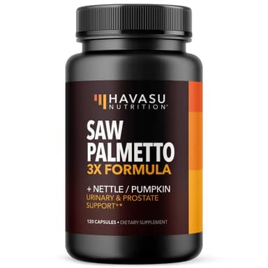 Saw Palmetto Supplement with Stinging Nettle and Pumpkin Seed Extract - Advanced 3X Formula - DHT Blocker Urinary Health and Prostate Support for Mens Health - Vegan, Non-GMO Capsules - 2 Month Supply - Image 1