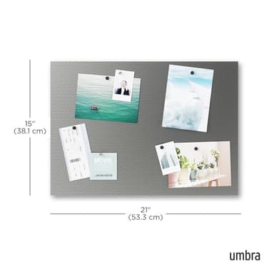 Umbra Bulletboard – Cork Board, Bulletin Board and Magnetic Board for walls – Modern Look with Dual Surface Design – Includes 12 Pushpins and 12 Magnets, 21x15 Inches - Image 3