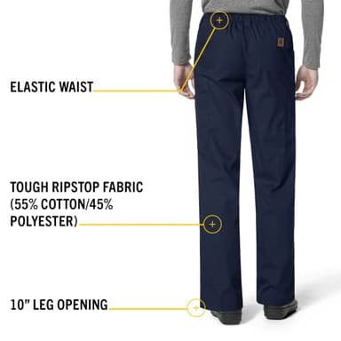 Carhartt Scrubs C54108 Men's Classic Fit Ripstop Boot Cut 8-Pocket Cargo Pant - X-Large - Navy - Image 4