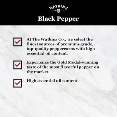 Watkins Gourmet Organic Spice Jar, Whole Black Peppercorns, Non-GMO, Kosher, 2.6 oz. Bottle, 1-Pack - Image 4