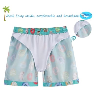 PZFGWKJDS Boys Swim Trunks Toddler Swim Shorts Little Boys Bathing Suit Swimsuit Toddler Boy Swimwear Donut 10-12 Years - Image 2
