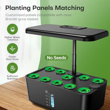 Ahopegarden Indoor Garden Hydroponics Growing System: 10 Pods Plant Germination Kit Herb Vegetable Growth Lamp Countertop with LED Grow Light - Hydrophonic Planter Grower Harvest Lettuce - Image 3