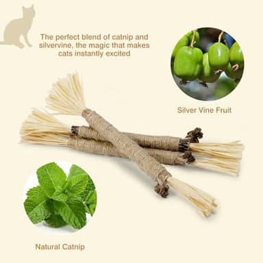 SINROBO 4 Pack Silvervine Sticks for Cats (4 Sticks) - Image 4