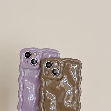 FABSPARK Case for iPhone 14,Cute 3D Solid Color Meteorite Bubble Water Ripple Curly Wavy Frame Case,Soft TPU Shockproof for iPhone 14 6.1 Inch,Wine Red - Image 4