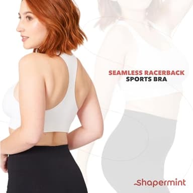 SHAPERMINT Sports Bras for Women - Workout Bras for Women, Plus Size Sports Bra, Workout Tops for Women High Support Black - Image 6