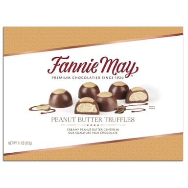 Fannie May, Milk Chocolate Candy, Peanut Butter Truffles, Gift Box, 11 oz - Image 1