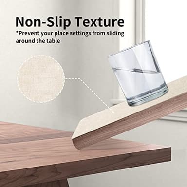 Maxpearl Faux Leather Placemats Set of 6 - Waterproof - Wipe Clean - Heat Resistant - Anti Slip Dining Table Place Mats, Suitable for Indoor & Outdoor Use, 17’’×12’’, Beige - Image 6