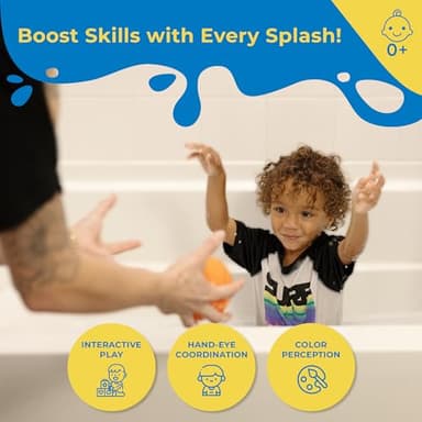 SplashEZ Baby Sports Bath Toys | Mold Free Bath Toys for Kids & Toddlers with No Hole for Water | Balls Set Ideal Size for Little Hands | Safe, Durable for Baby Tub Pool Fun for Boys Girls Ages 0 & Up - Image 4