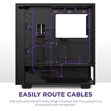 NZXT H510 Elite - CA-H510E-B1 - Premium Mid-Tower ATX Case PC Gaming Case - Dual-Tempered Glass Panel - Front I/O USB Type-C Port - Vertical GPU Mount - Integrated RGB Lighting - Black - Image 8
