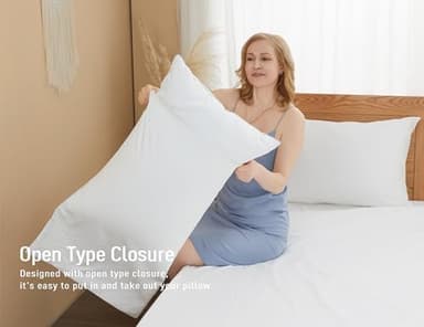 Sunflower Queen Pillowcases Set of 2, 100% Cotton Queen Pillow Cases 2, 20×30 inches Bright White, Soft and Breathable - Image 6