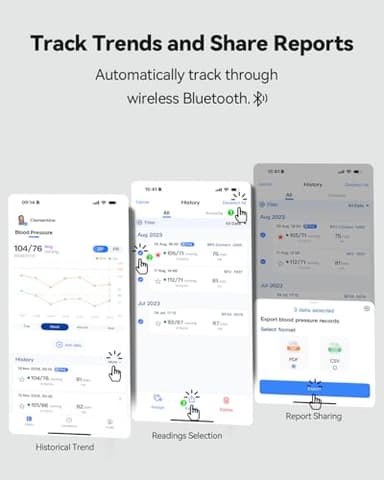 Checkme Blood Pressure Monitor for Home Use - Upper Arm Cuff, Bluetooth BP Machine, Accurate Readings in 30 sec, App Enabled for iOS & Android, Stores 50 BP Readings, Green - Image 7