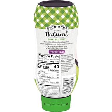 Smucker's Natural Concord Grape Squeezable Fruit Spread, 19 Ounces (Pack of 12) - Image 2