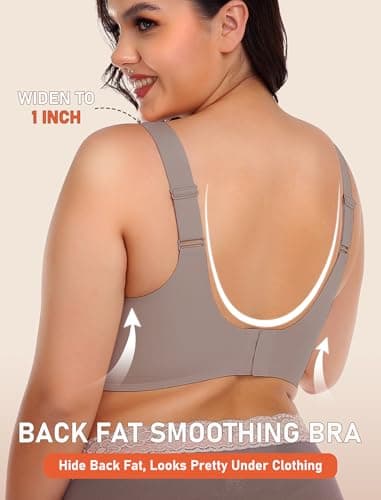 Gailife Womens Wireless Push Up Bras for Women No Underwire Seamless Full Coverage Supportive T Shirt Everyday Bras -XL,GR - Image 5