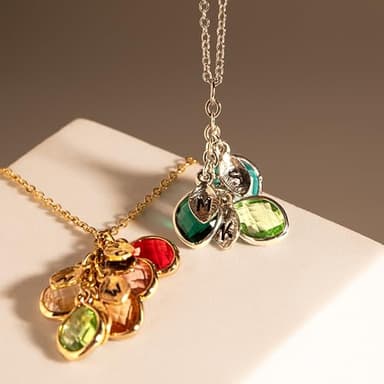MignonandMignon Birthstone Necklace for Grandma, Initial Necklaces for Women Personalized Jewelry for Women Birthstone Necklace, Grandkids Name Gifts for Mom Necklace Family, Unique – BSON-L-D - Image 5