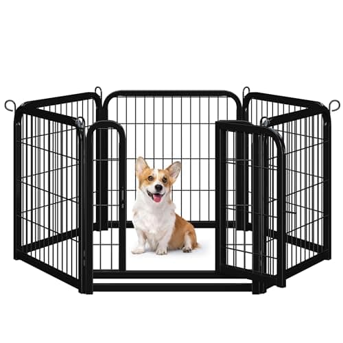 Yaheetech Dog Playpen Outdoor, 24 inch 6 Panels Dog Pen Indoor Heavy Duty Puppy Exercise Pen Metal Pet Fence for RV Camping/Yard/Garden - Image 1