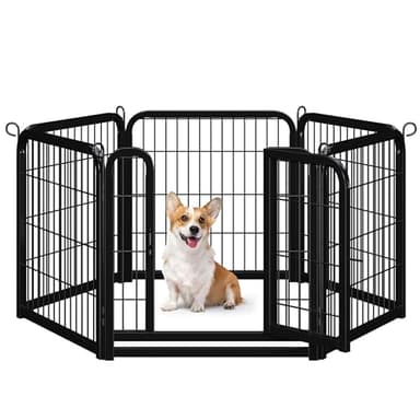 Yaheetech Dog Playpen Outdoor, 24 inch 6 Panels Dog Pen Indoor Heavy Duty Puppy Exercise Pen Metal Pet Fence for RV Camping/Yard/Garden - Image 1