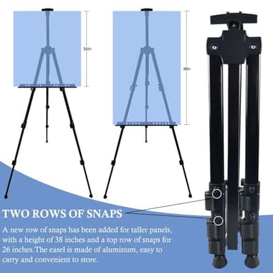Ns Jymb Art Easel Stand for Displaying - 66 Inch Height Adjustable Aluminum Metal Easels for Wedding Sign Display and Drawing & Outdoor and Portable for Adults - Sturdy and Painting,2-Pack. - Image 7