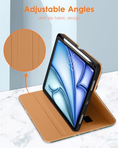DTTO for iPad Air 11-inch Case M3/M2 (2025/2024), iPad Air 5th / 4th Generation (2022/2020), Premium Leather Business Folio Stand Cover with Pencil Holder - Auto Sleep/Wake, Blossom - Image 3