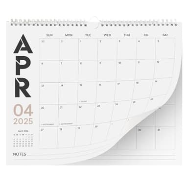 Paper Play Horizontal Wall Calendar 2025-2026, 18 Months Hanging Calendar (January 2025 to June 2026) Modern Design with Notes Section 11x13.5 Inches - Image 1