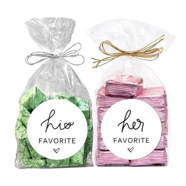 60pcs Her Favorite+60pcs His Favorite Wedding Candy Favor Stickers - Candy Bag Seals Wedding Stickers Bridal Shower Favor Treat Bag Stickers - Image 6
