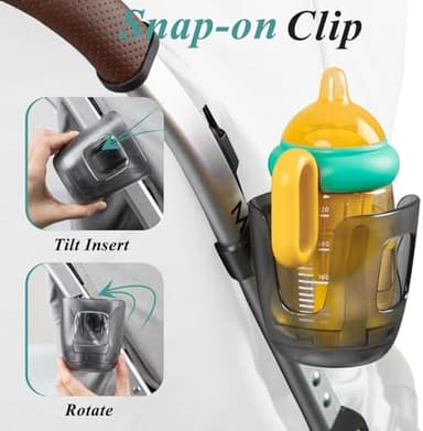 Stroller Cup Holder Fits for UPPAbaby Vista/Vista V2/Vista V3/Cruz/Cruz V2/Minu/Minu V2/Minu Duo, Securely Hold The Cup, Quick Attachment, Folds with Stroller, Drinking On The Go, 1Pack - Image 5