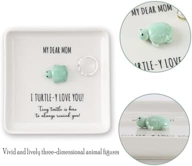 HOME SMILE Turtle Jewelry Dish Tray-Mom Gifts from Daughter Son,Birthday Mothers Day Gifts for Mom Mother Mama Presents,I Turtley Love You Gifts - Image 3
