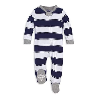 Burt's Bees Baby Sleep and Play PJs, 100% Organic Cotton One-Piece Zip Front Romper Jumpsuit Pajamas - Image 1