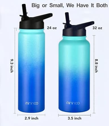 mininoo 24 oz Insulated Water Bottle with Straw Lid, Stainless Steel Double Wall Vacuum, Leak Proof, BPA Free, Keep Cold for 24H & Hot for 12H(Pacific Dream) - Image 7
