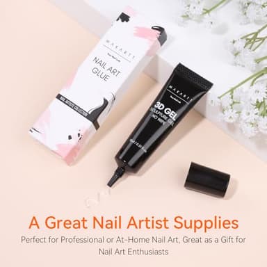 Makartt 3D Gel Nail Art, Sculpting Gel Glue for Drawing, Molding, Sculpture, Gems and Decoration, No Wipe Clear Gel Polish for DIY Nail Designs, 15g - Image 7