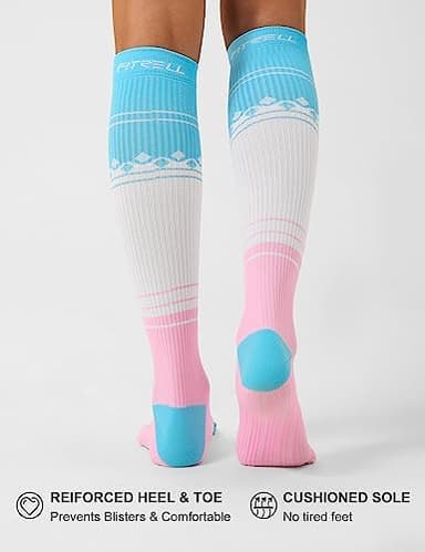 FITRELL 3 Pairs Compression Socks for Women and Men 20-30mmHg-Circulation Support Socks - Image 7