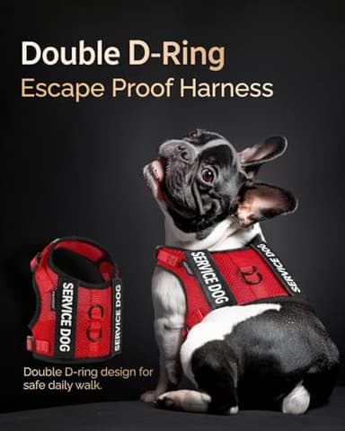 FAYOGOO Service Dog Vest for Small Dogs - Air Mesh Breathble Emotional Support Animal Vest with Velcro Patches - No Choke Puppy Harness and Leash Set Adjustable Neck and Chest - Image 6
