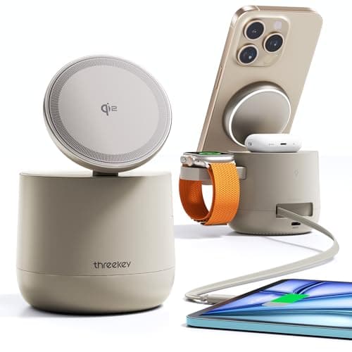 MFI Certified by Apple, 4 in 1 Magsafe Wireless Charging Station, Qi2 15W Magsafe Charger for iPhone 17/16/15/14/13/12 Series, iWatch, Airpods, iPad, 65W Charger Included - Image 1