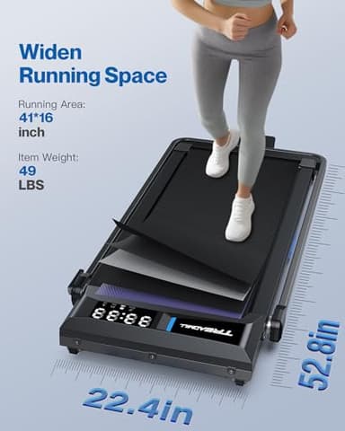 Under Desk Walking Pad Treadmill: Incline Voice Controlled Smart Treadmill 350 lbs Capacity for Home Office Use, Compatible with KINOMAP WELLFIT App - Image 8