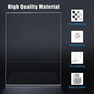 xydstay 6pack 8.5x11 Acrylic, L Shape Clear Plastic, Menu Holder, Unbreakable Table sign holder for Restaurant, Office, School, Store and Home Use - Image 8