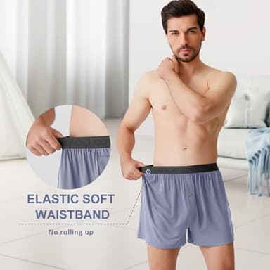 BAMBOO COOL Mens Boxer Shorts Underwear Soft Comfortable Breathable Knit Boxers Short for Men (5 Pack), XX-Large - Image 3