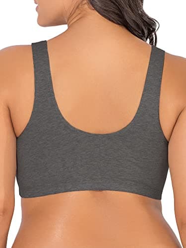 Fruit of the Loom womens Front Close Sports Bra, Blushing Rose/Charcoal Heather 2-pack, 42 US - Image 7