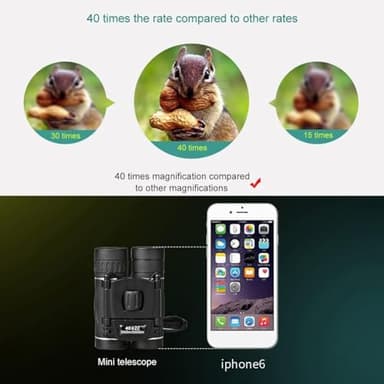 Compact Binoculars for Adults and Kids,Waterproof HD Binocular Professional with Low Light Night Vision High Powered Mini Binoculares for Bird Watching Hunting Concert Theater Camping (40 * 22) - Image 8