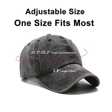 NPJY Vintage Washed Distressed Cotton Dad Hat Baseball Cap Adjustable Trucker Unisex Hats Black - Image 2
