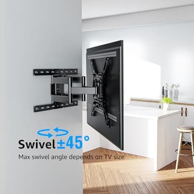 MOUNTUP Ultra Slim Full Motion TV Wall Mount, 1.3" Thin Low Profile TV Bracket for 26-60" LED OLED QLED TVs,Smooth Swivel Tilt Extension,Max Vesa 400x400mm,Up to 88lbs,Fits Single 12" 16" Studs,MU0062 - Image 7