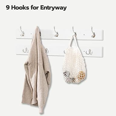 HOOBRO Shoe Storage Bench with Cushion, 39.4" L Entryway Bench with 12 Cubbies, Entryway Hall Tree with Storage, Cubby Shoe Rack Bench with Coat Rack for Hallway, Holds up to 330 lb, White WT112HX01 - Image 5