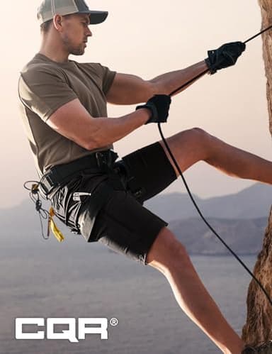 CQR Men's Quick Dry Stretch Hiking Cargo Shorts, Lightweight Water Resistant Tactical Casual, Golf & Outdoor with Pockets, Shendo Trail W/Belt Black, 34W x 10L - Image 4