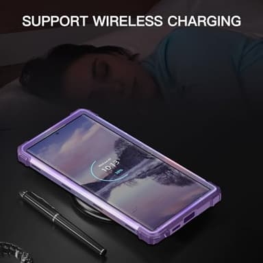 Rancase for Galaxy S23 Ultra 5G Case,Three Layer Heavy Duty Shockproof Full Boby Soft Silicone Rubber Bumper+Hard Plastic Hybrid Protective Case for Samsung Galaxy S23 Ultra 6.8 inch,Dull Purple - Image 7