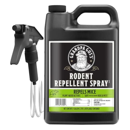 Grandpa Gus's Rodent Repellent Spray with Sprayer, Natural Peppermint & Cinnamon Oils Repel Mice and Stop Rats, 1 Gallon (Pack of 1) - Image 1