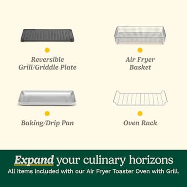 Cuisinart Air Fryer Toaster Oven with Grill, 1800W 8-1 Air Fryer Oven with Bake, Convection Bake, Grill, Broil and Warm Options, Large Capacity, 60-Minute Timer, TOA-70, Stainless Steel - Image 5